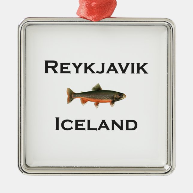 Reykjavik Iceland Metal Tree Decoration (Front)