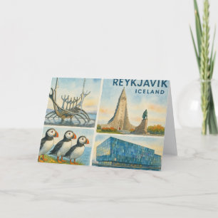 Reykjavik Iceland multiview Note Card