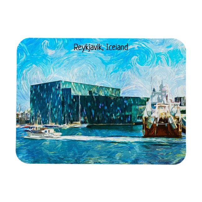 Reykjavik Iceland Oil Paint Magnet (Horizontal)