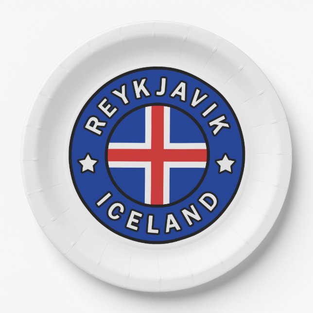 Reykjavik Iceland Paper Plate (Front)