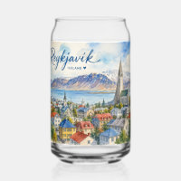 Reykjavik Iceland souvenir watercolor