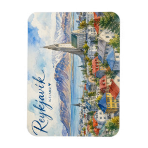 Reykjavik Iceland souvenir watercolor Magnet
