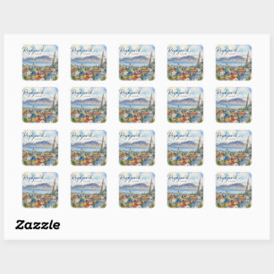 Reykjavik Iceland souvenir watercolor  Square Sticker