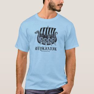 Reykjavik Iceland t-shirt with vikings in drekar