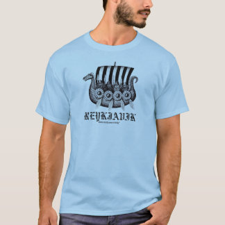 Reykjavik Iceland t-shirt with vikings in drekar