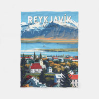 Reykjavík Iceland Travel Art Vintage