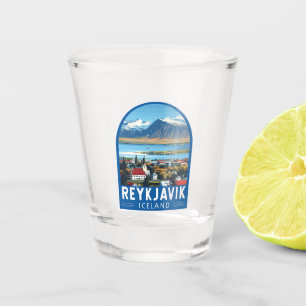 Reykjavík Iceland Travel Art Vintage Shot Glass