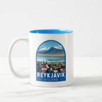 Reykjavík Iceland Travel Art Vintage
