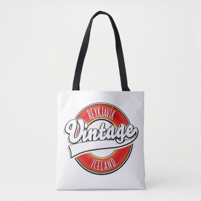 Reykjavík Iceland vitnage logo Tote Bag (Front)