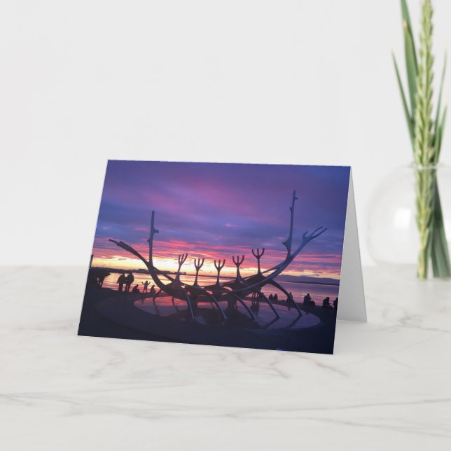 reykjavik sunset greeting card #3 (Front)