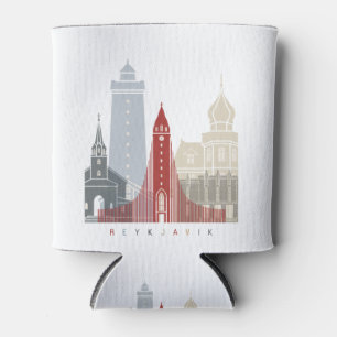 Reykjavik V2 skyline poster Can Cooler