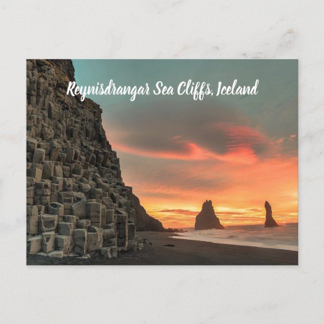 Reynisdrangar Sea Cliffs Iceland stylised Postcard (Front)