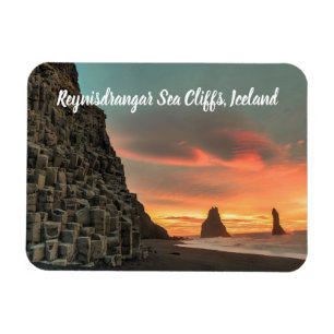 Reynisdrangar Sea Cliffs Iceland stylized Magnet