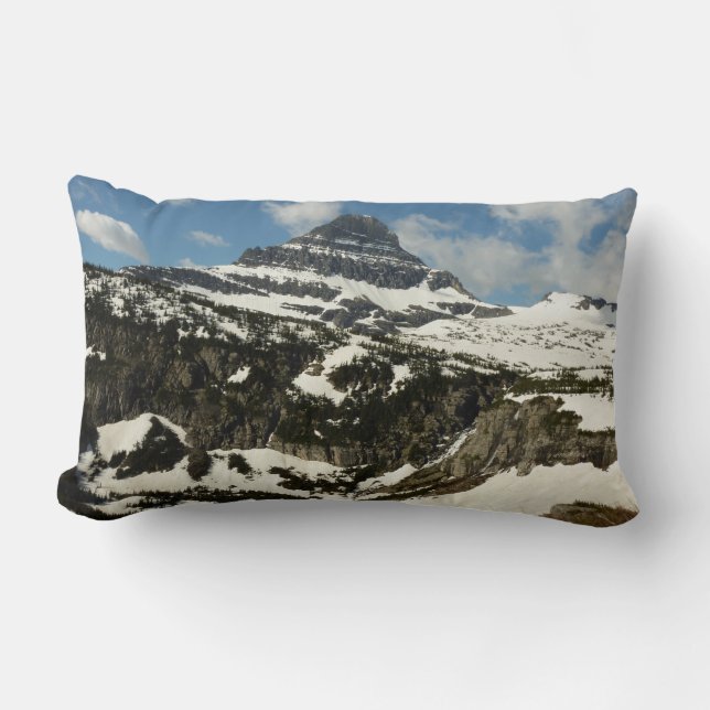 Reynolds Mountain from Logan Pass at Glacier Park Lumbar Cushion (Front)