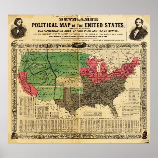 Reynolds Political Map of the United States Poster (Front)