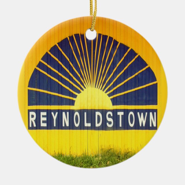 Reynoldstown,Atlanta,Georgia,Merry Christmas Y'all Ceramic Tree Decoration (Front)