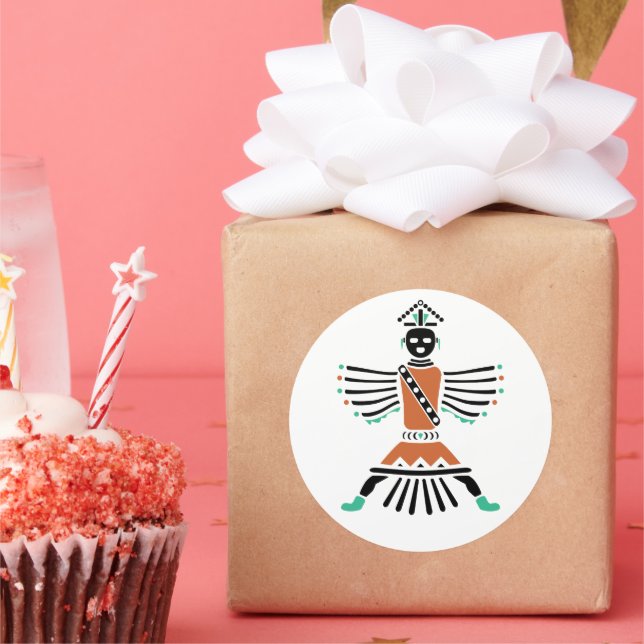 rez knifewing warrior classic round sticker (Party)