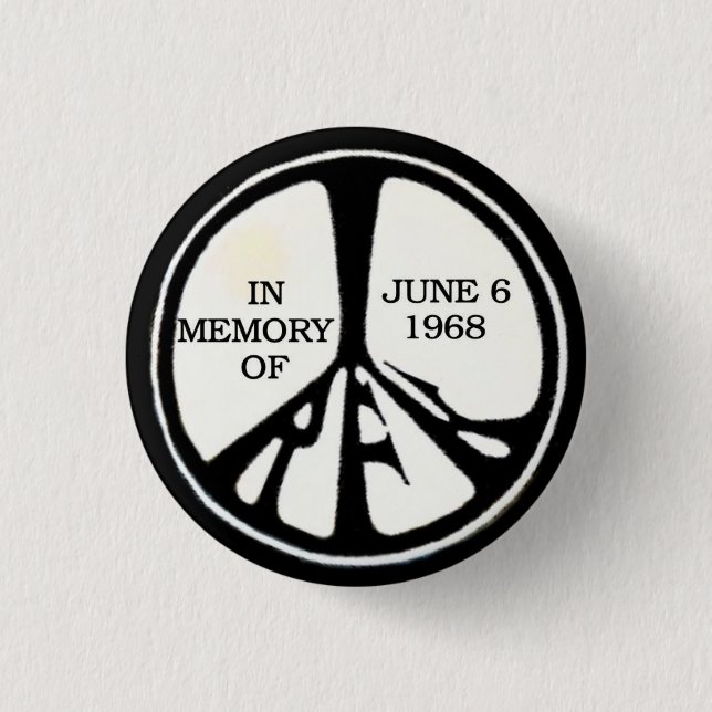 RFK Memorial Peace Pinback 3 Cm Round Badge (Front)