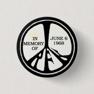 RFK Memorial Peace Pinback 3 Cm Round Badge