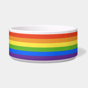 RFSC Plain Rainbow-NO RFSC-Large Ceramic Pet Bowl