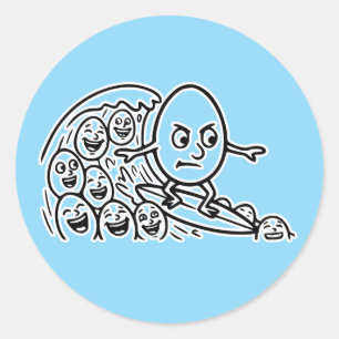 RG RA Egg Art Classic Round Sticker