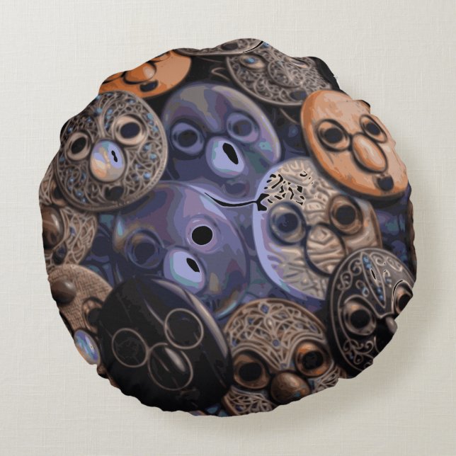 RG RA Egg Art Round Cushion (Back)