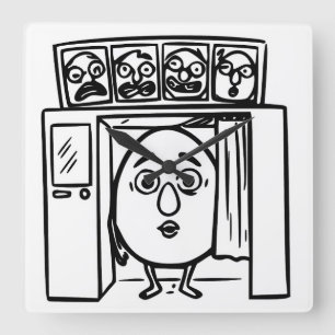 RG RA Egg Art Square Wall Clock
