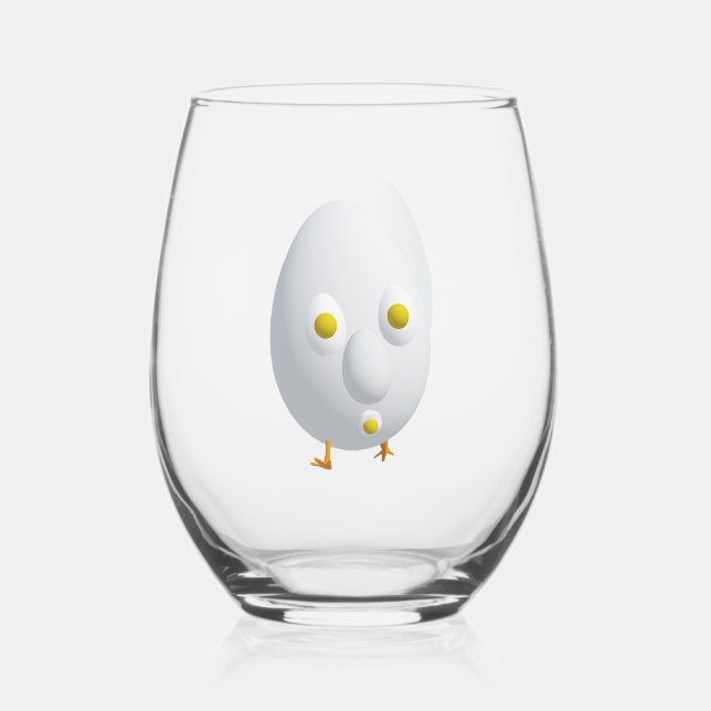 RG RA Egg Art Stemless Wine Glass (Back)