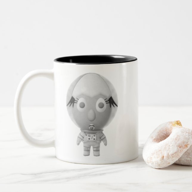 RG RA Egg Art Two-Tone Coffee Mug (With Donut)