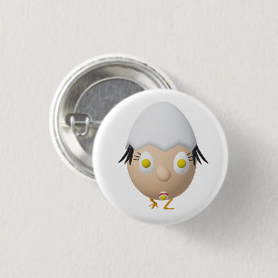 RG & RA Quirky Egg Character Cute Design 3 Cm Round Badge