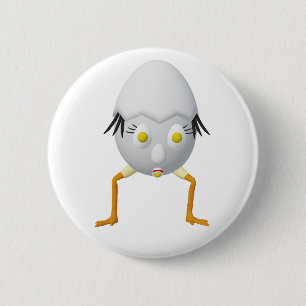 RG & RA Quirky Egg Character Cute Design 6 Cm Round Badge