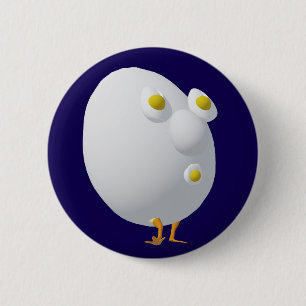 RG & RA Quirky Egg Character Cute Design 6 Cm Round Badge