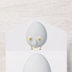 RG & RA Quirky Egg Character Cute Design All In One Invitation