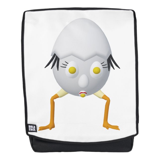 RG & RA Quirky Egg Character Cute Design Backpack (Front)