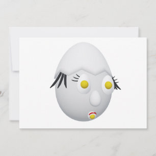 RG & RA Quirky Egg Character Cute Design Invitation