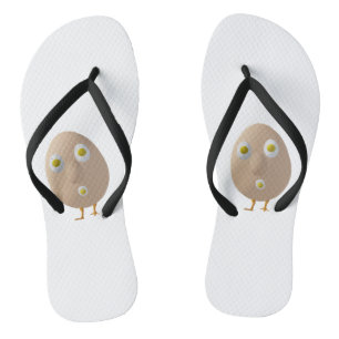 RG & RA Quirky Egg Character Cute Design Jandals