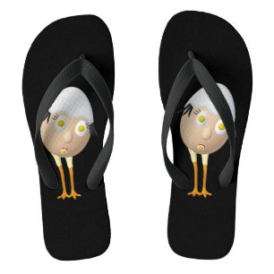 RG & RA Quirky Egg Character Cute Design Jandals