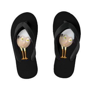 RG & RA Quirky Egg Character Cute Design Kid's Jandals