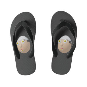 RG & RA Quirky Egg Character Cute Design Kid's Jandals