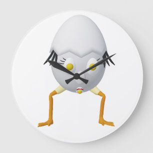 RG & RA Quirky Egg Character Cute Design Large Clock