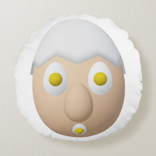 RG & RA Quirky Egg Character Cute Design Round Cushion