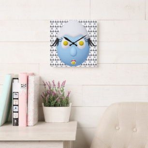 RG & RA Quirky Egg Character Cute Design Square Wall Clock