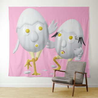 RG & RA Quirky Egg Character Cute Design Tapestry