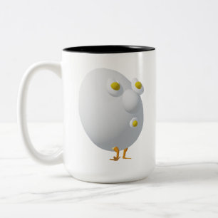 RG & RA Quirky Egg Character Cute Design Two-Tone Coffee Mug