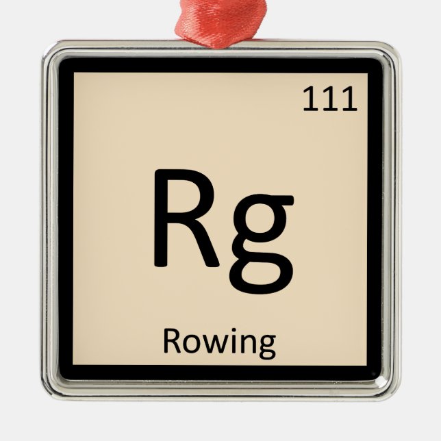 Rg - Rowing Sports Chemistry Periodic Table Symbol Metal Tree Decoration (Front)