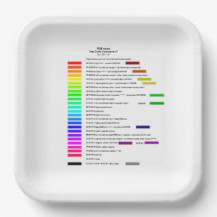 RGB Hex Code colours in increments of 4 x 16 + 0 Paper Plate