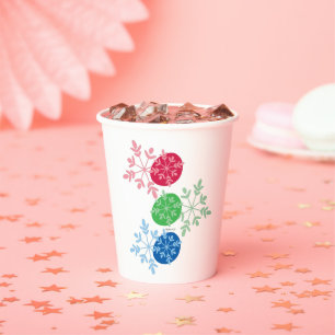 RGB Snowflakes Paper Cups