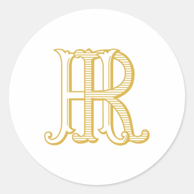 RH Monogram or HR Monogram Sticker (Front)