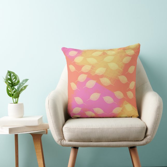 Rhapsody in Yellow, Terracotta and Violet Abstract Cushion (Chair)