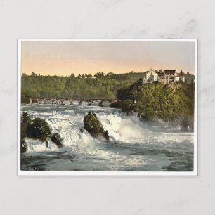 Rheinfall mit Schloss Laufen, Schiffchen. classic Postcard